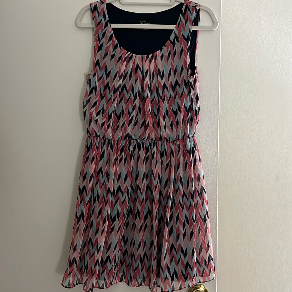 BCX Elastic Waist Patterned Dress